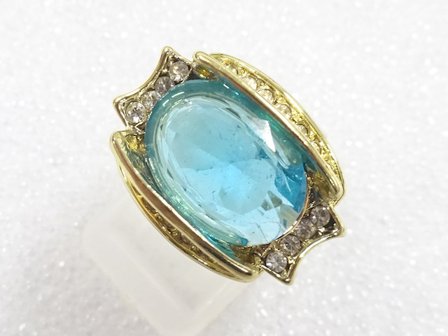 JAPANESE KIMONO / ANTIQUE COLORED STONE RING (SIZE 8.5)